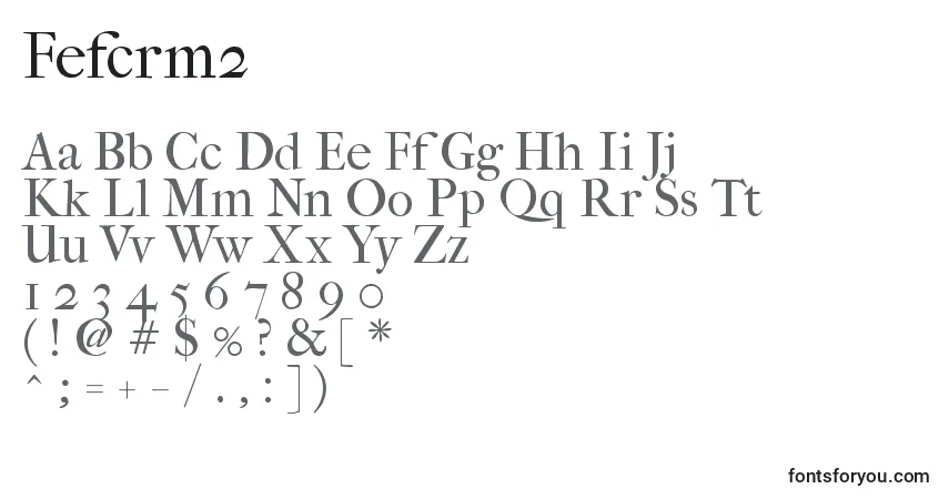 A fonte Fefcrm2 – alfabeto, números, caracteres especiais