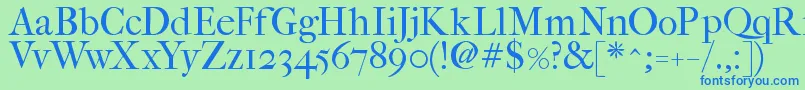 フォントFefcrm2 – 青い文字は緑の背景です。