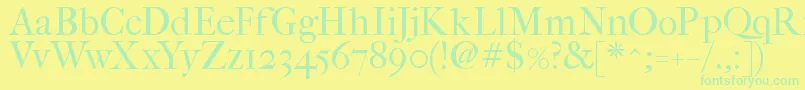 Fefcrm2 Font – Green Fonts on Yellow Background