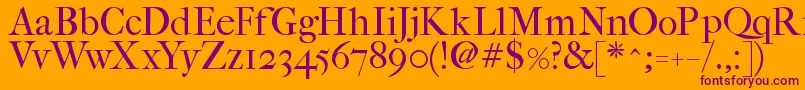 Fefcrm2 Font – Purple Fonts on Orange Background