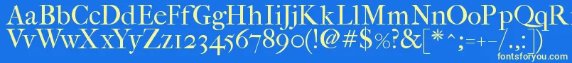 Fefcrm2 Font – Yellow Fonts on Blue Background