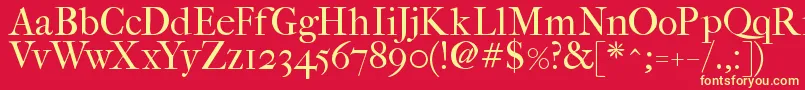 Fefcrm2 Font – Yellow Fonts on Red Background