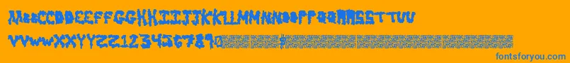 Earlyscare Font – Blue Fonts on Orange Background