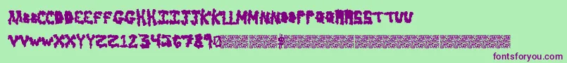 Earlyscare Font – Purple Fonts on Green Background