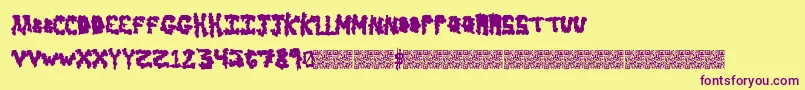 Earlyscare Font – Purple Fonts on Yellow Background