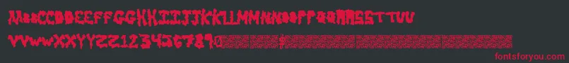 フォントEarlyscare – 黒い背景に赤い文字