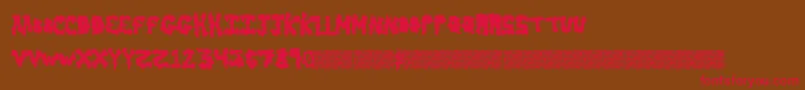 Earlyscare Font – Red Fonts on Brown Background
