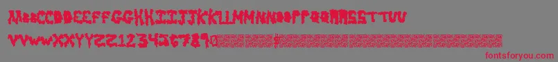 Earlyscare Font – Red Fonts on Gray Background