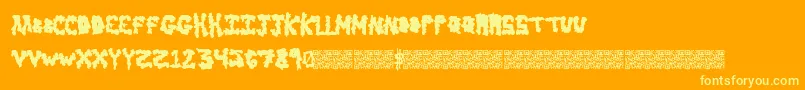 Earlyscare-Schriftart – Gelbe Schriften auf orangefarbenem Hintergrund