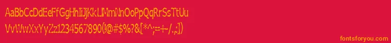 フォントBoneribbonTall – 赤い背景にオレンジの文字