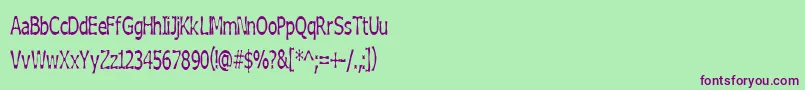 BoneribbonTall-Schriftart – Violette Schriften auf grünem Hintergrund