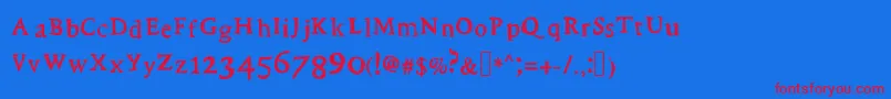 Stupid Font – Red Fonts on Blue Background