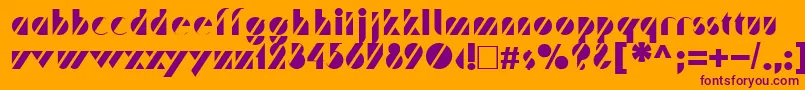 Trafaret Font – Purple Fonts on Orange Background