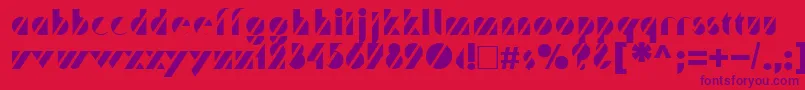 Trafaret Font – Purple Fonts on Red Background