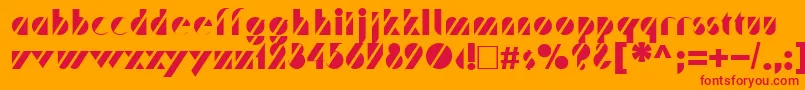 フォントTrafaret – オレンジの背景に赤い文字