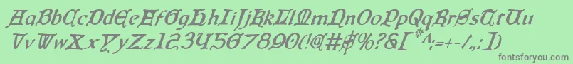 フォントQueencountryci – 緑の背景に灰色の文字