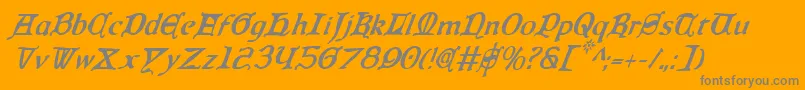 Queencountryci-Schriftart – Graue Schriften auf orangefarbenem Hintergrund