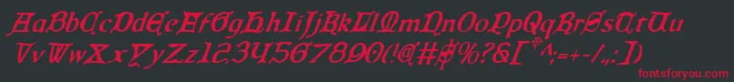Queencountryci Font – Red Fonts on Black Background