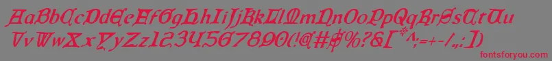 Queencountryci Font – Red Fonts on Gray Background