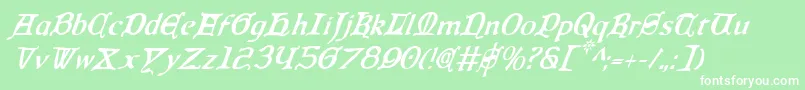 Queencountryci Font – White Fonts on Green Background