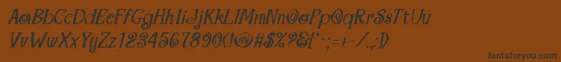MaracaBoldItalic Font – Black Fonts on Brown Background
