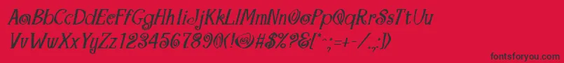 MaracaBoldItalic Font – Black Fonts on Red Background