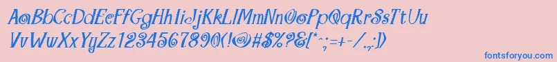 MaracaBoldItalic Font – Blue Fonts on Pink Background