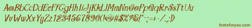 fuente MaracaBoldItalic – Fuentes Marrones Sobre Fondo Verde