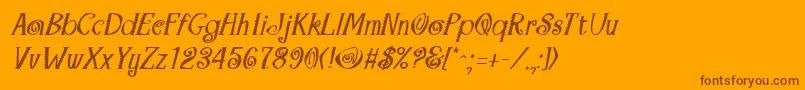 MaracaBoldItalic Font – Brown Fonts on Orange Background