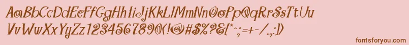 MaracaBoldItalic Font – Brown Fonts on Pink Background