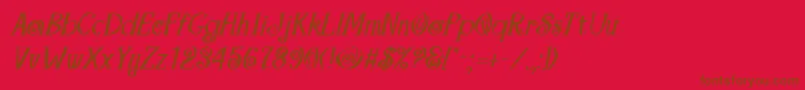 MaracaBoldItalic Font – Brown Fonts on Red Background