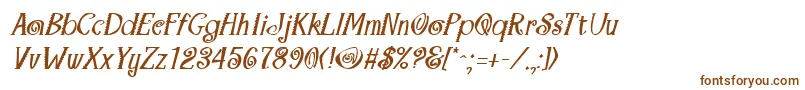 フォントMaracaBoldItalic – 茶色のフォント