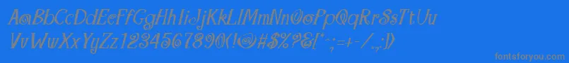 Fonte MaracaBoldItalic – fontes cinzas em um fundo azul