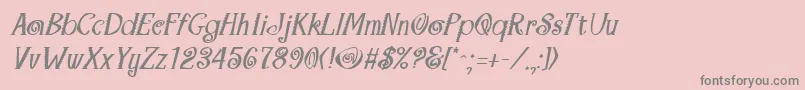 Fonte MaracaBoldItalic – fontes cinzas em um fundo rosa