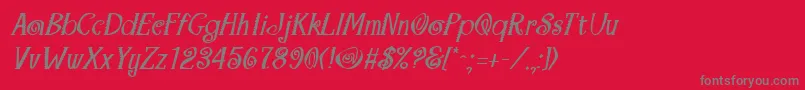 フォントMaracaBoldItalic – 赤い背景に灰色の文字