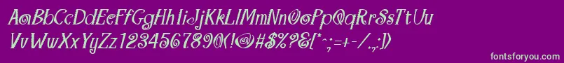 fuente MaracaBoldItalic – Fuentes Verdes Sobre Fondo Morado