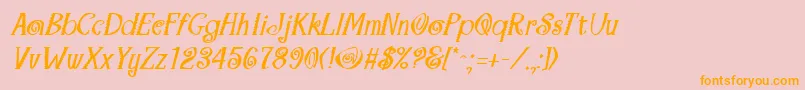 MaracaBoldItalic Font – Orange Fonts on Pink Background