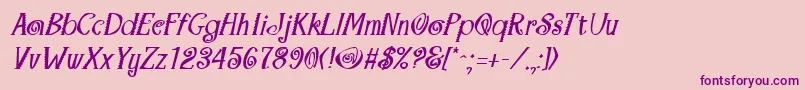 MaracaBoldItalic Font – Purple Fonts on Pink Background