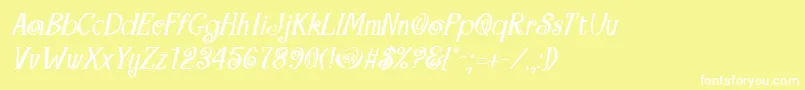 MaracaBoldItalic Font – White Fonts on Yellow Background