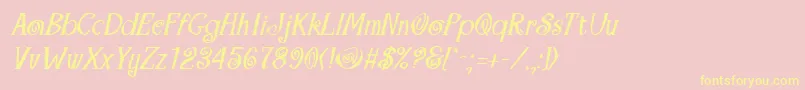 MaracaBoldItalic Font – Yellow Fonts on Pink Background