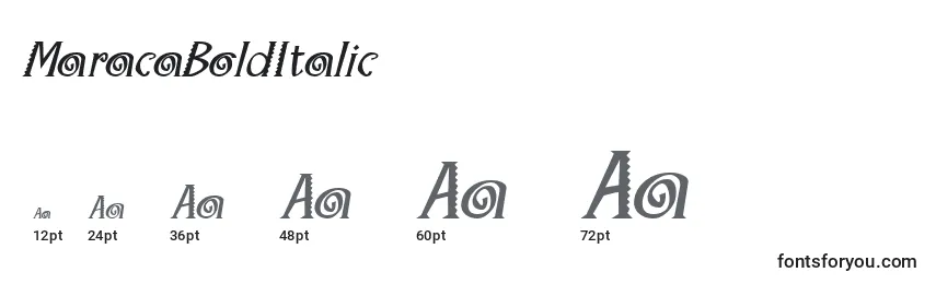 Tamaños de fuente MaracaBoldItalic