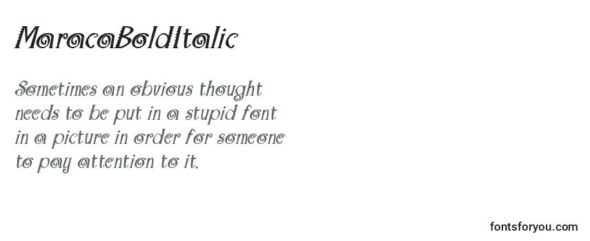 MaracaBoldItalic -fontin tarkastelu