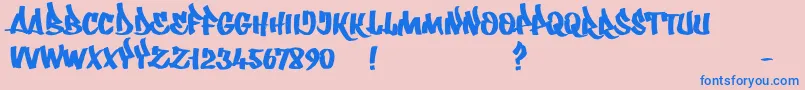 Whatka Font – Blue Fonts on Pink Background