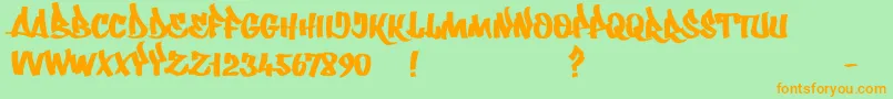 Whatka-fontti – oranssit fontit vihreällä taustalla