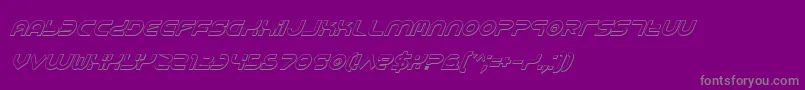 YukonTechShadowItalic-Schriftart – Graue Schriften auf violettem Hintergrund