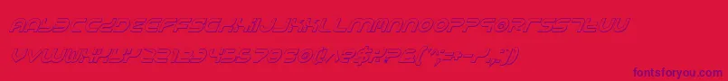 YukonTechShadowItalic-Schriftart – Violette Schriften auf rotem Hintergrund