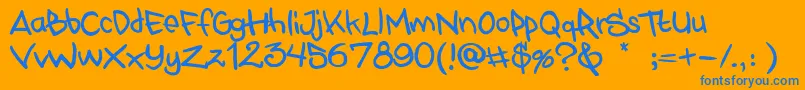 Fonte Stylewars2011 – fontes azuis em um fundo laranja
