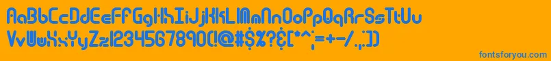 フォントTechover – オレンジの背景に青い文字