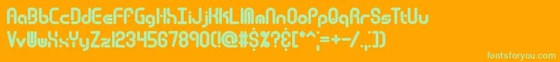 Techover Font – Green Fonts on Orange Background