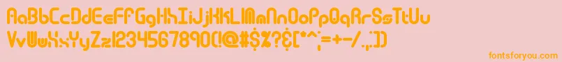 Techover Font – Orange Fonts on Pink Background